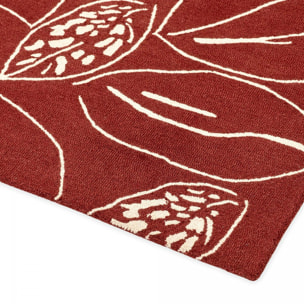 Tapis salon et chambre fait à la main en laine motif floral CHICDOUE