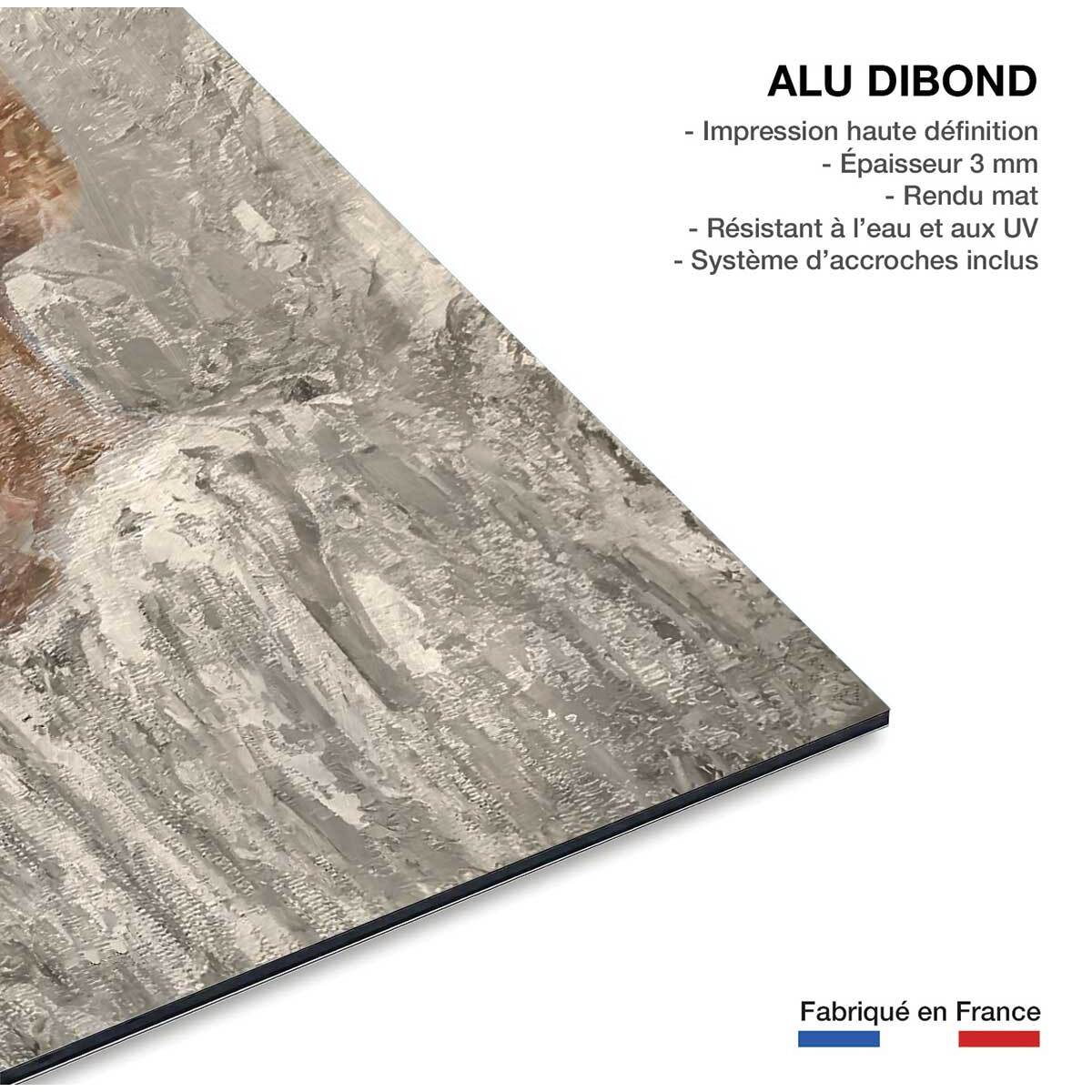 Peinture contemporaine chignon et dentelle  Tableau alu Dibond