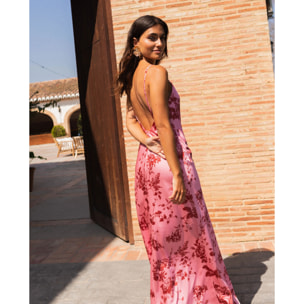 Vestido largo lencero con tirantes