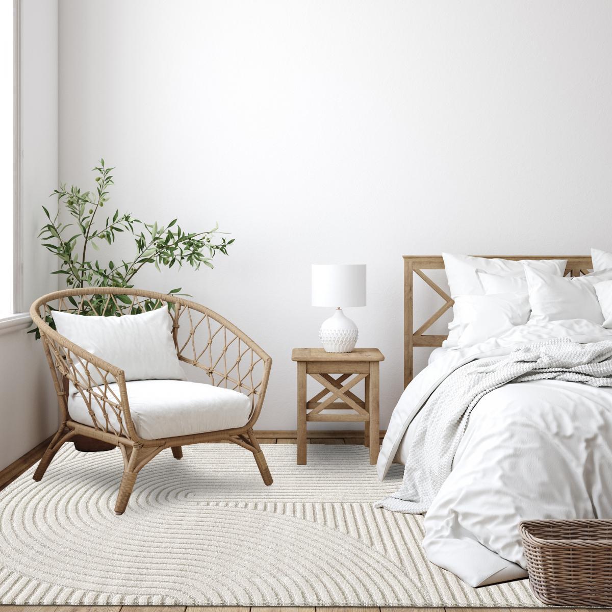 Tapis salon et chambre tissé motif simple JEJU