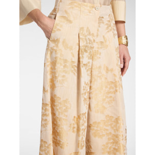 Elena Mirò - Pantalones cropped jacquard - Beige