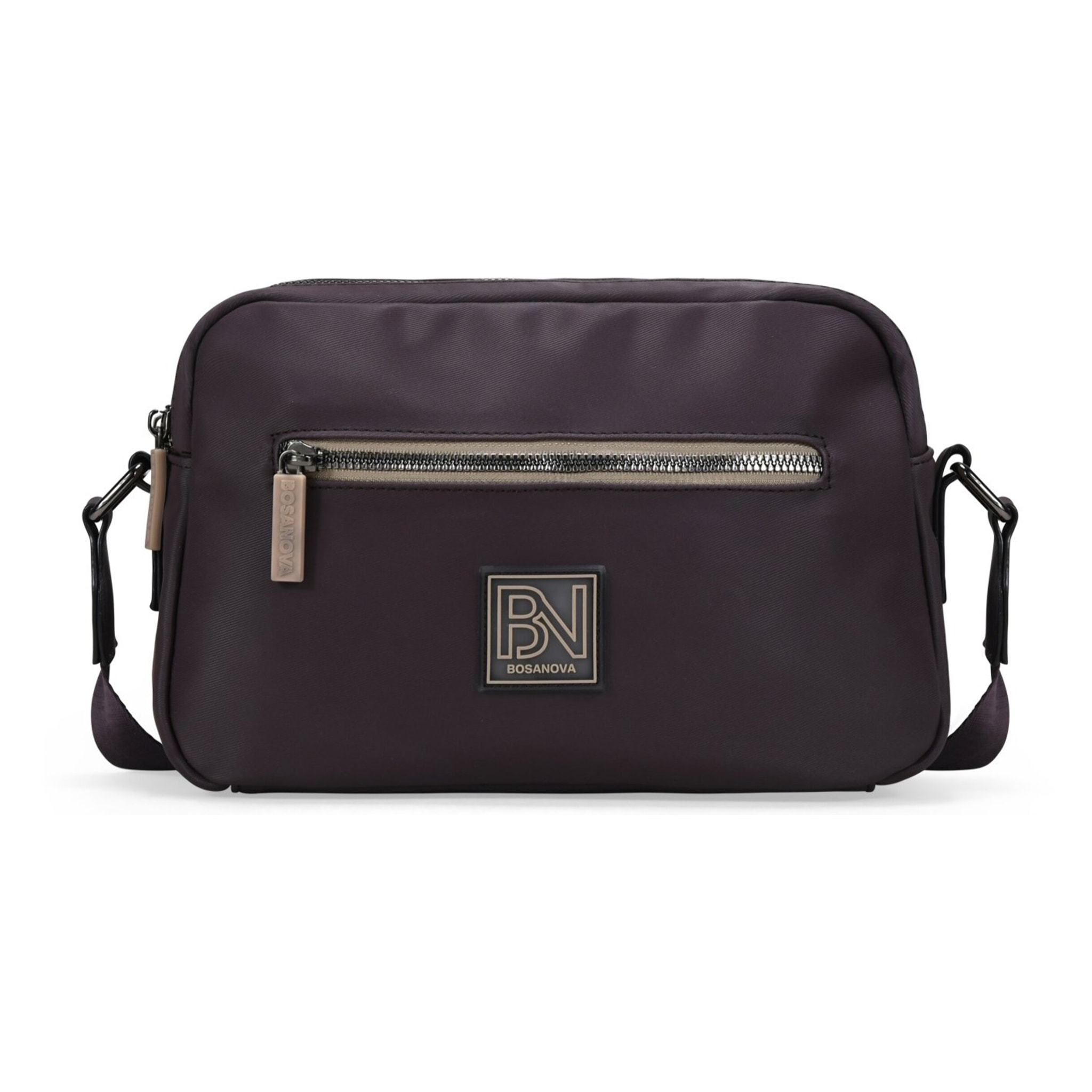 Bolso bandolera burdeos con doble cremallera