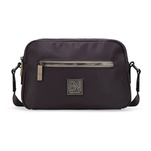 Bolso bandolera burdeos con doble cremallera