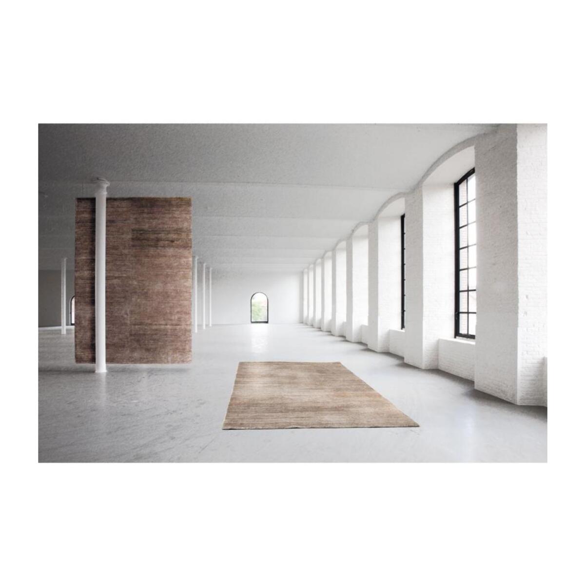 tapis salon 170x240 fait main en chanvre noisette rectangle motif uni TRANSFORM 3