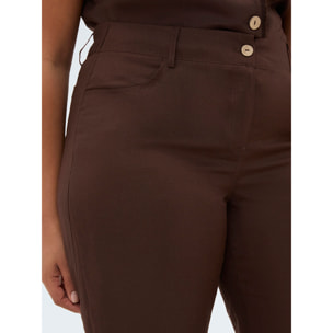 Fiorella Rubino - Pantaloni in misto lino e viscosa - Marrone