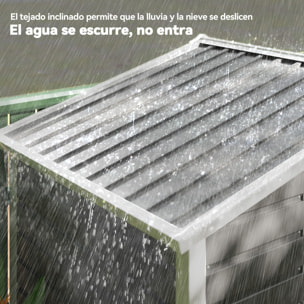 Caseta de Jardín Exterior 2,36m² 213x120x194 cm Cobertizo de Jardín Exterior con Base Refuerzo (Suelo NO Incluido) Puertas Correderas Dobles Candado Ventanas Gris Oscuro