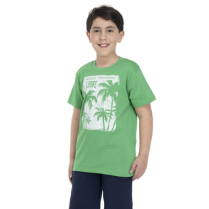 Camiseta estampado palmeras de playa para niño