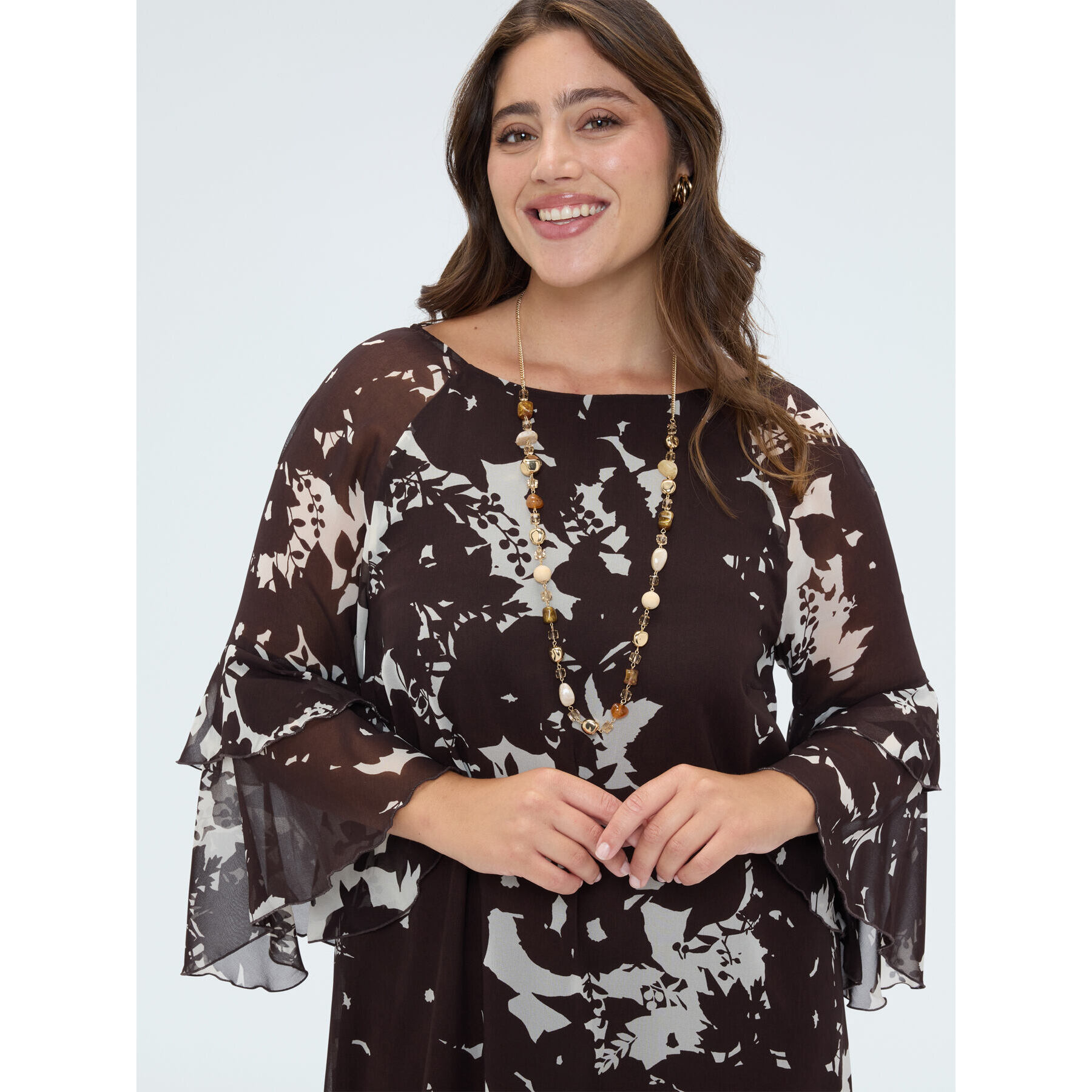 Fiorella Rubino - Vestito corto Free con stampa - Marrone