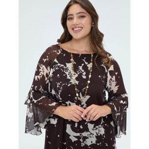 Fiorella Rubino - Vestito corto Free con stampa - Marrone