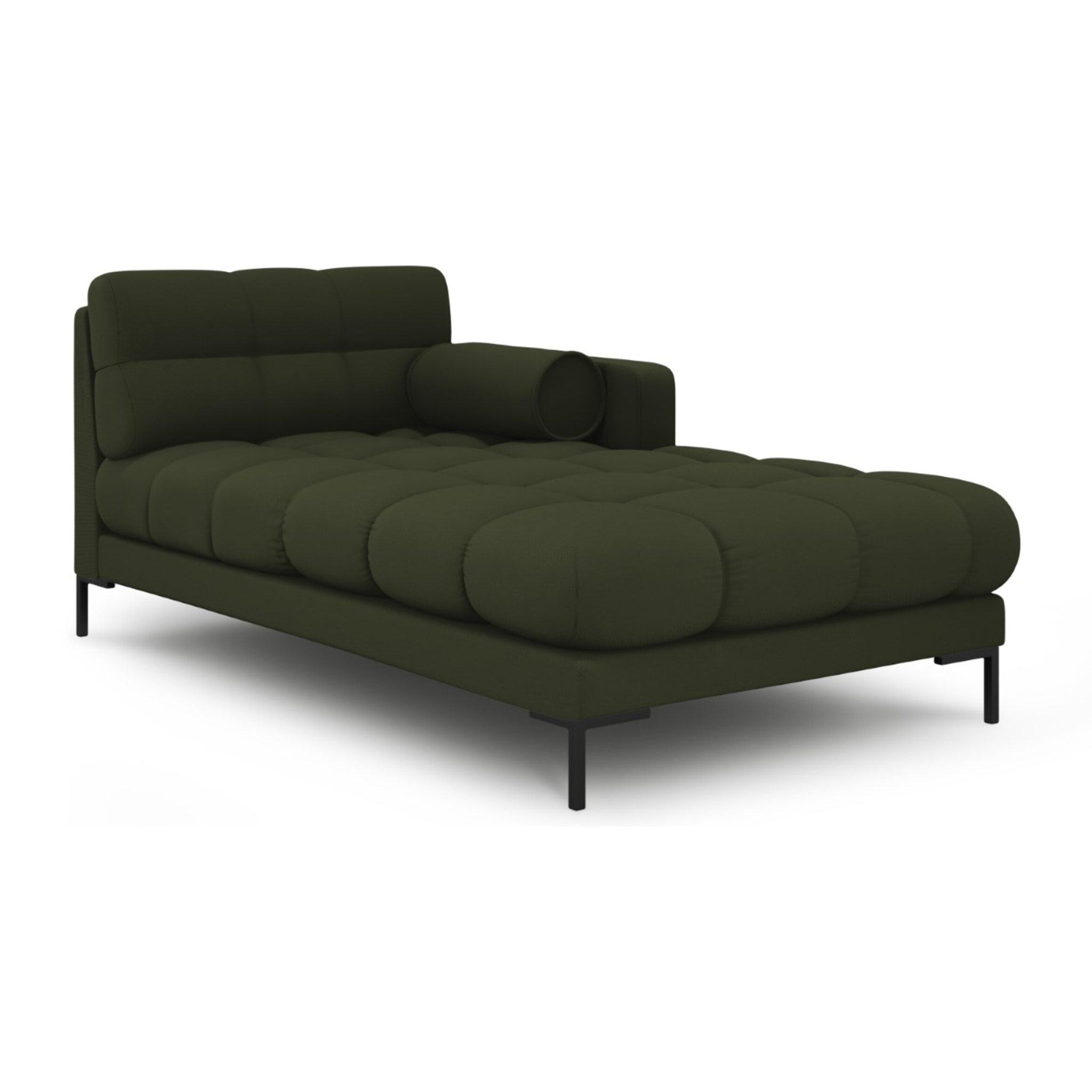 Méridienne droite "Bali" en tissu structurel vert