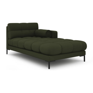Méridienne droite "Bali" en tissu structurel vert