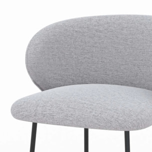 Lot de 2 chaises pour îlot central en tissu gris clair 67 cm - Victoria