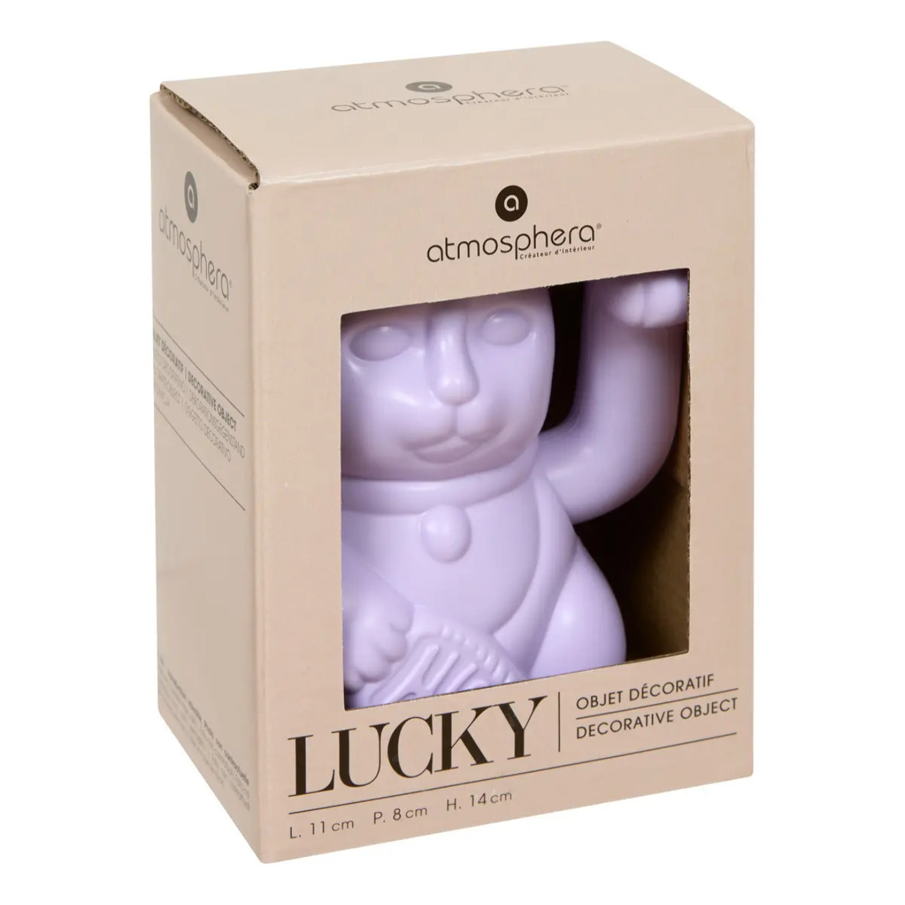 Statuette chat Lucky bras amovible 11x8x14cm
