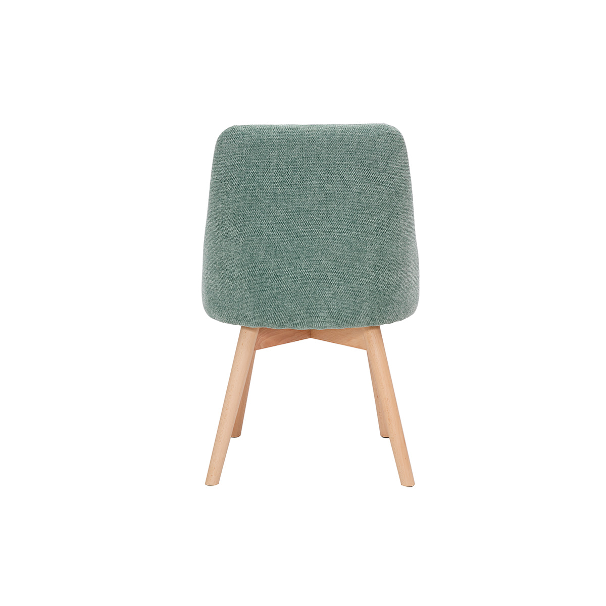 Chaises scandinaves en tissu effet velours texturé vert céladon et bois clair (lot de 2) HIGGINS