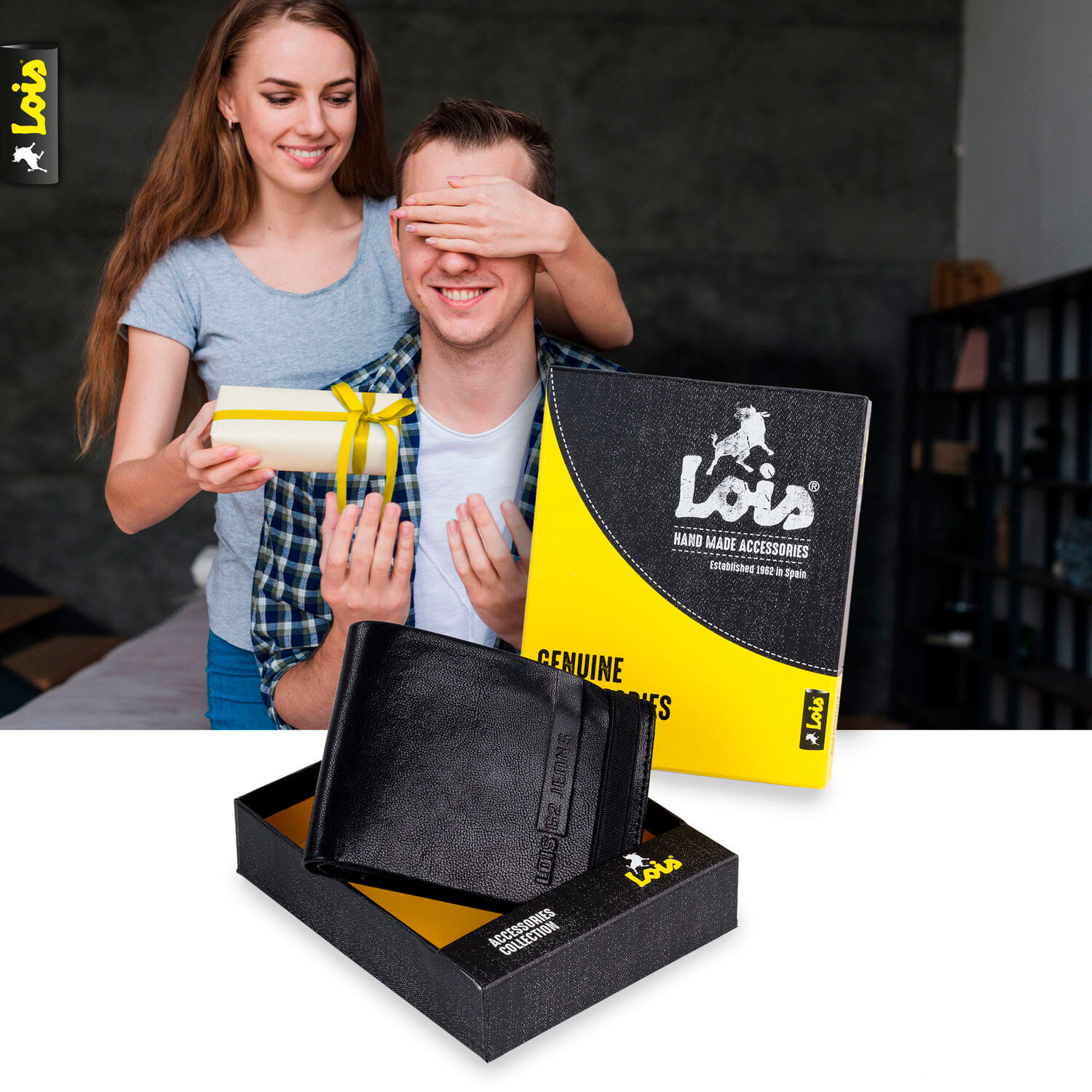 Cartera Hombre Piel Lois Eagle Negro