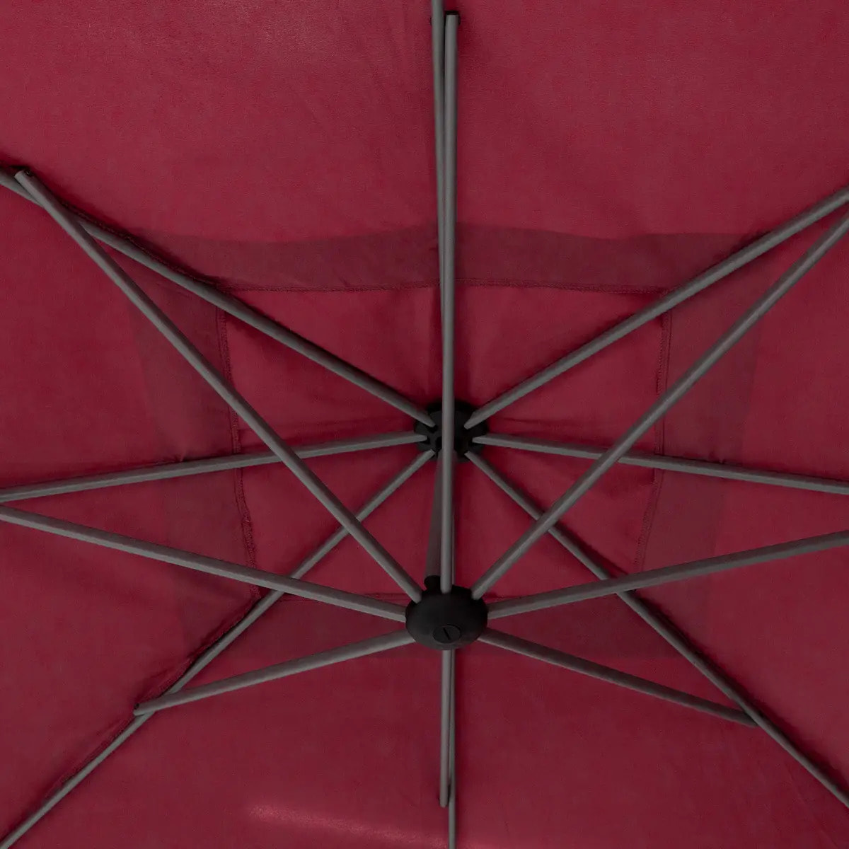 Parasol déporté carré "Manoa" bordeaux D2,5x2,5m en acier