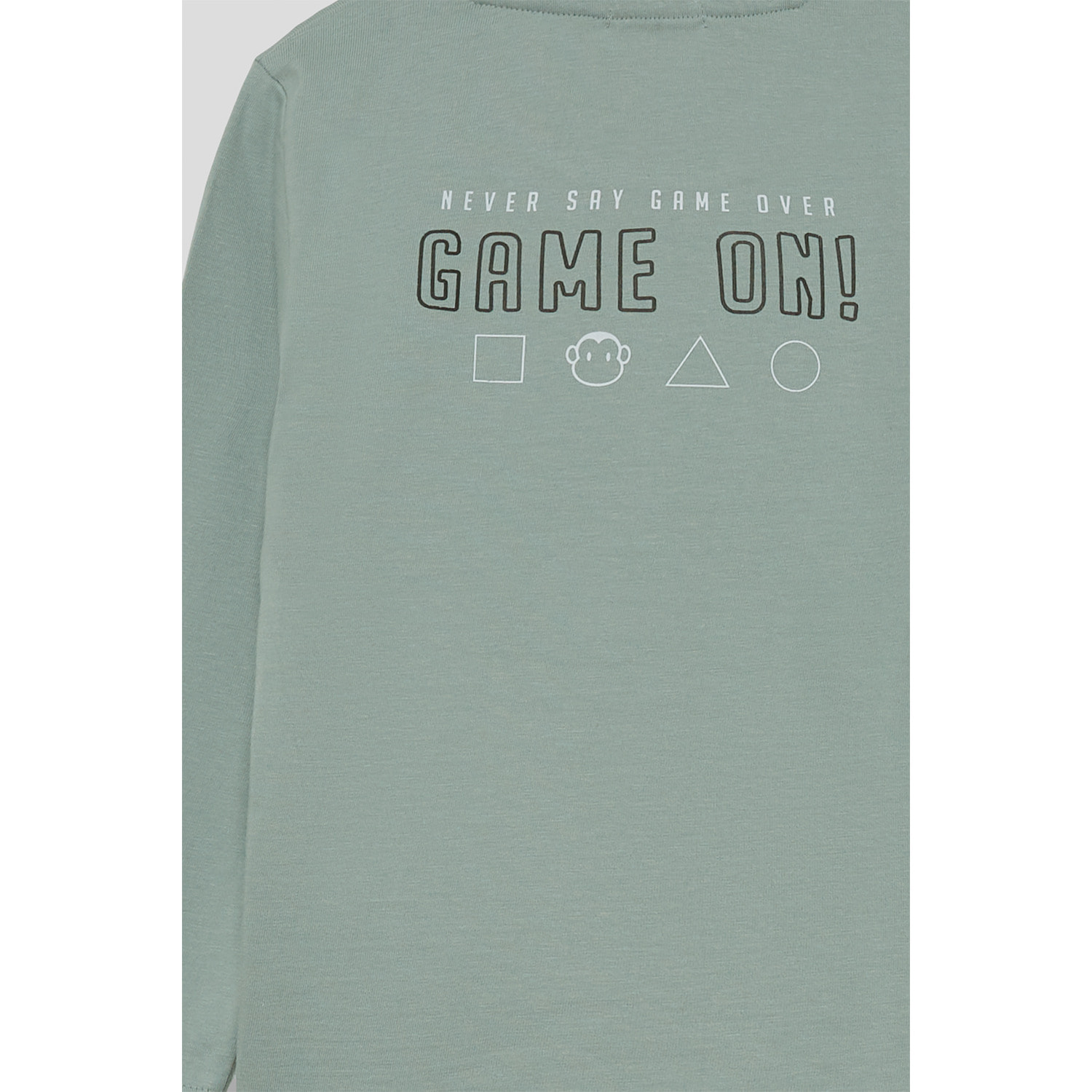 Camiseta niño verde de manga larga, estampado Street Monkey en el pecho, algodón suave y cómodo | Color: Verde medio | Street Monkey