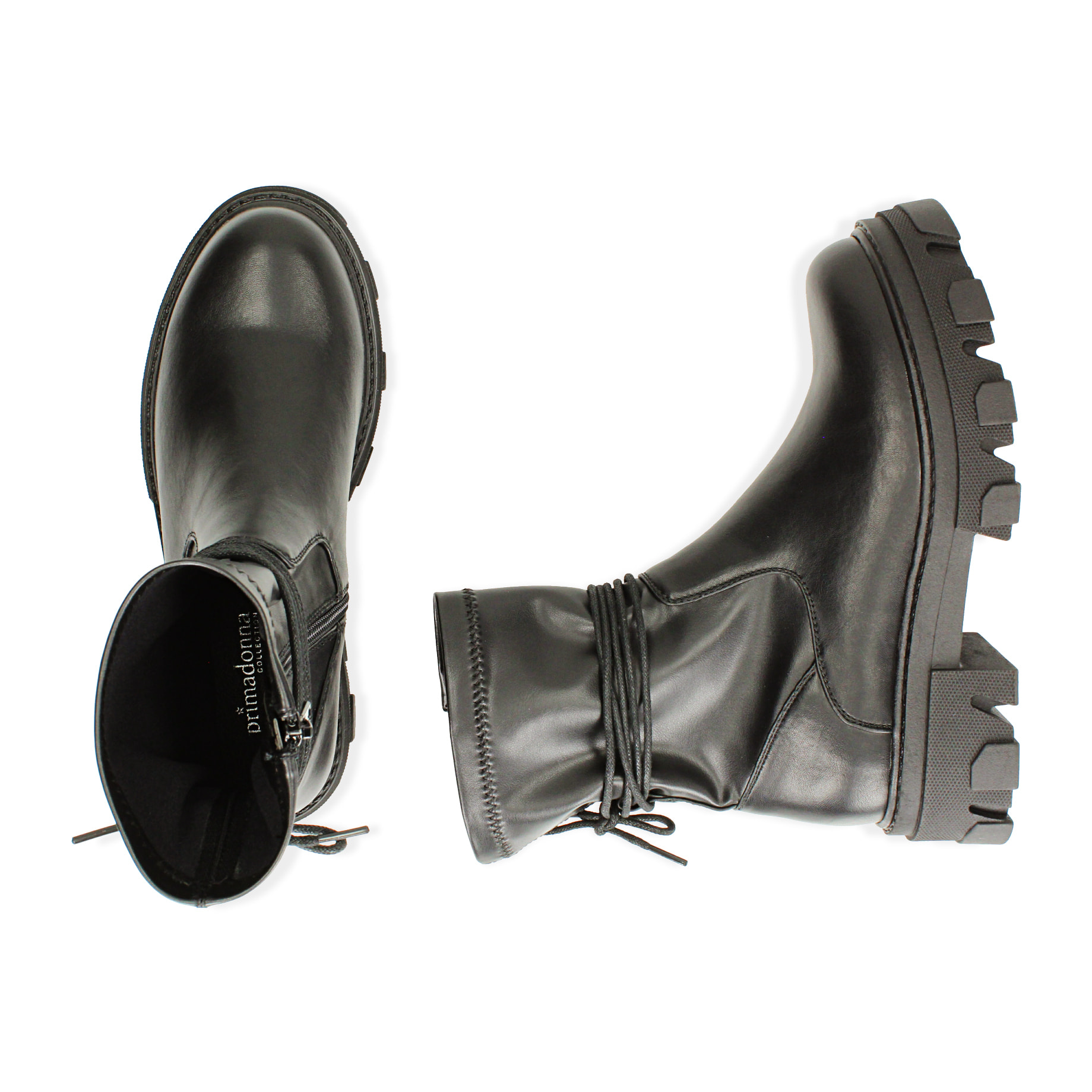 Moteras negras, tacón 5 cm.