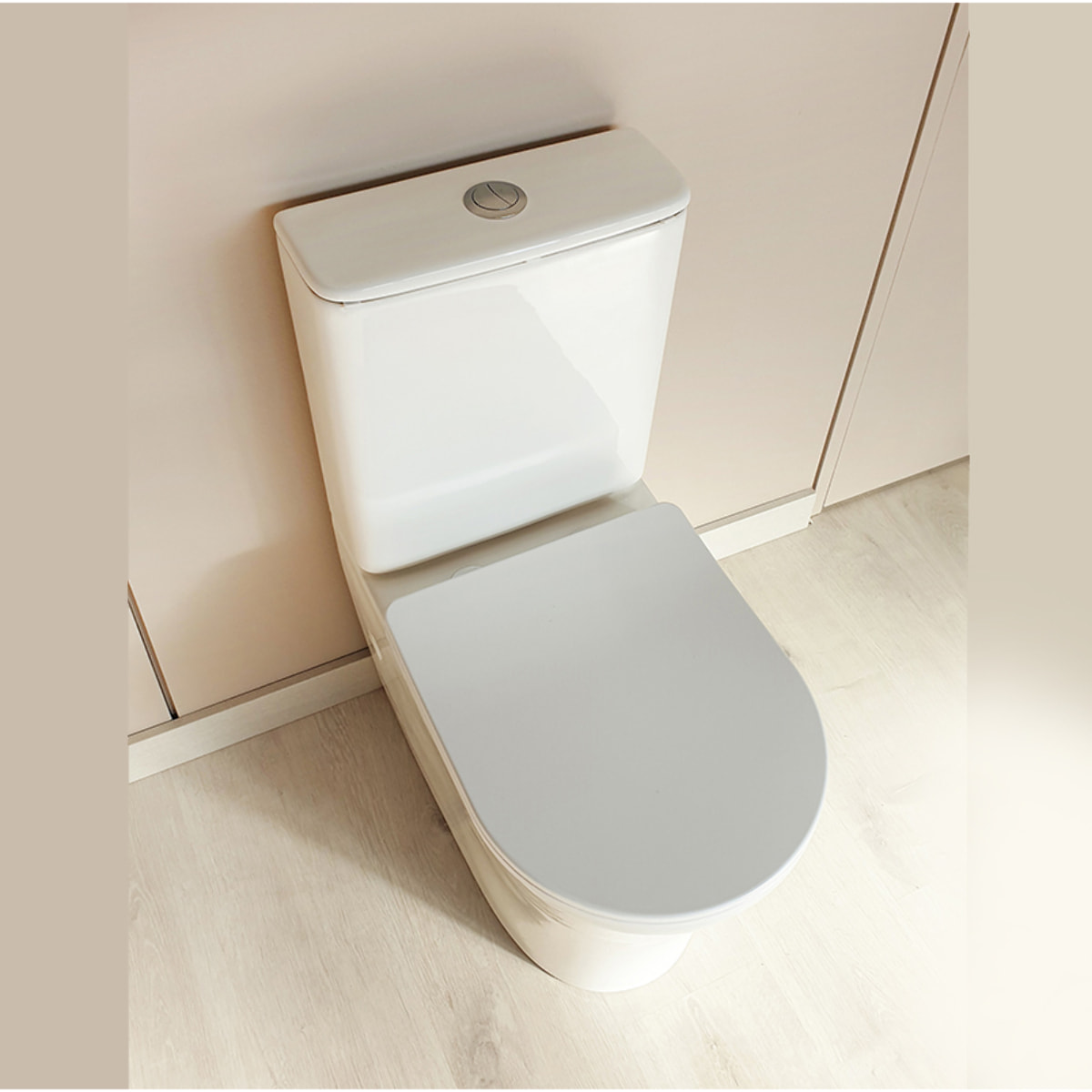 Pack WC A1 + Manguito conector | Inodoro de ceramica | Manguito extensible 150-470mm | WC con Tapa amortiguada | Doble descarga | Salida dual | Alday