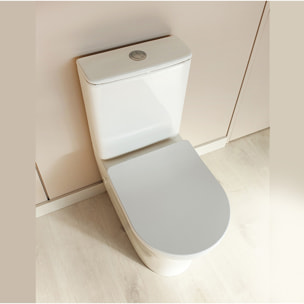 Pack WC A1 + Manguito conector | Inodoro de ceramica | Manguito extensible 150-470mm | WC con Tapa amortiguada | Doble descarga | Salida dual | Alday
