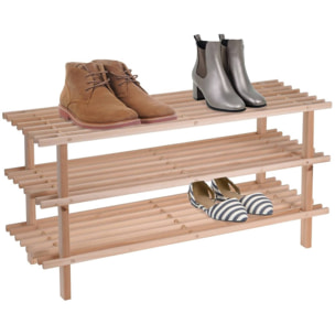 Zapatero de madera 3 baldas 77x26x40cm