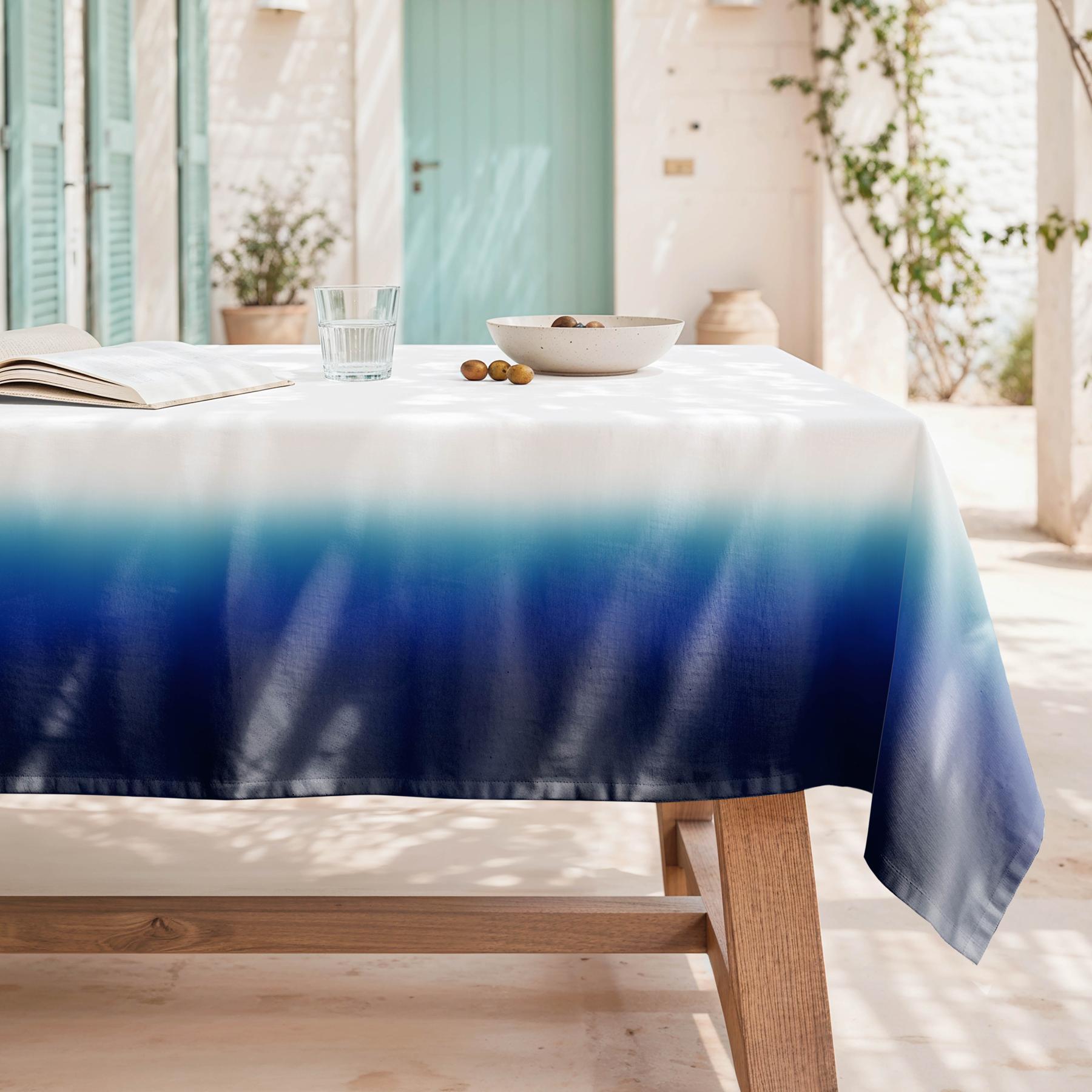 Nappe anti-taches POSITANO MARINE - en 100 % coton