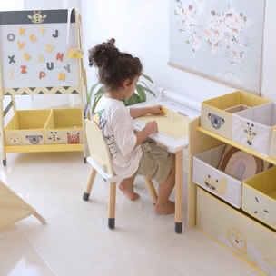 Mesa infantil JUNGLE DRUM multifuncional mueble niños con silla blanco