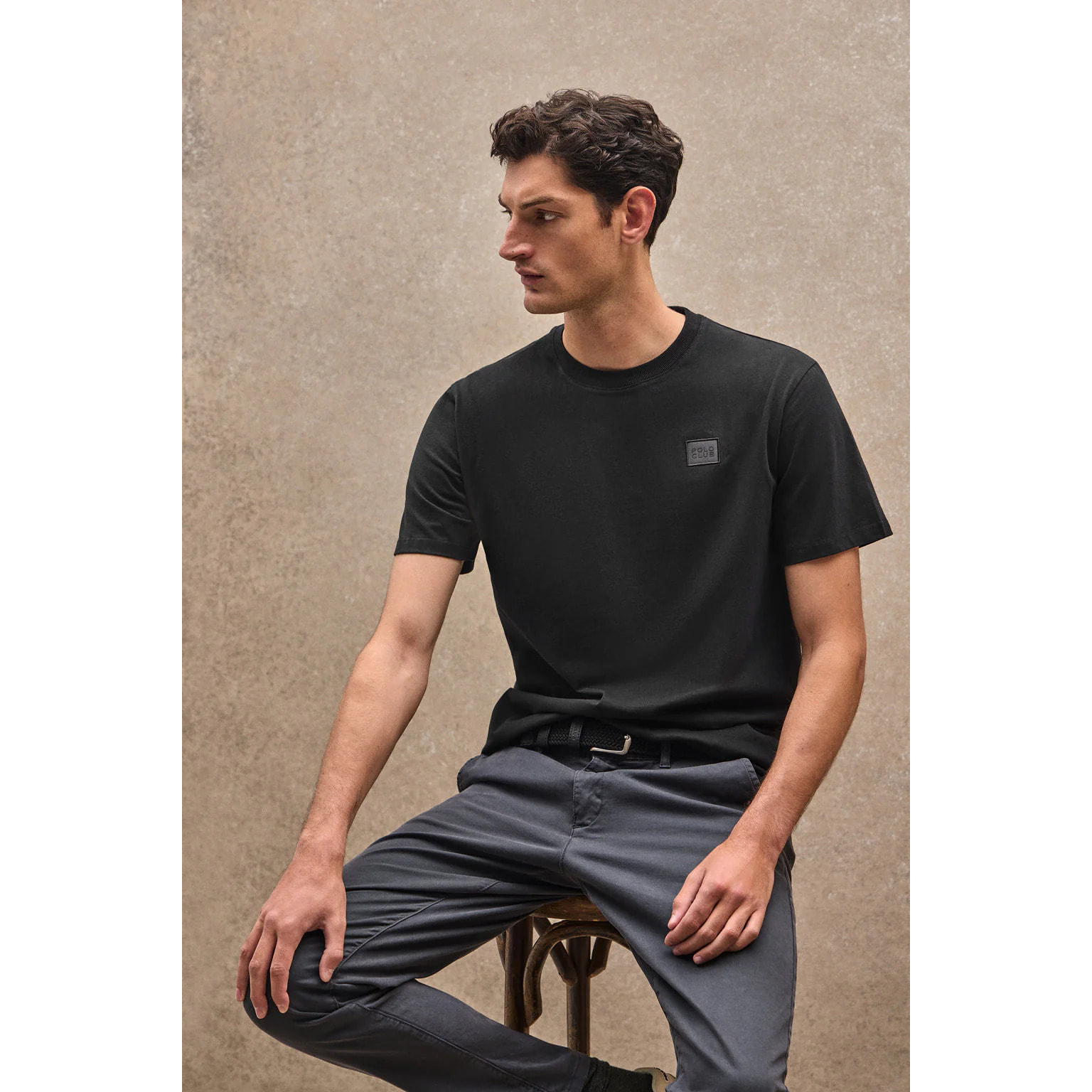 Maglietta nera con toppa personalizzata Polo Club