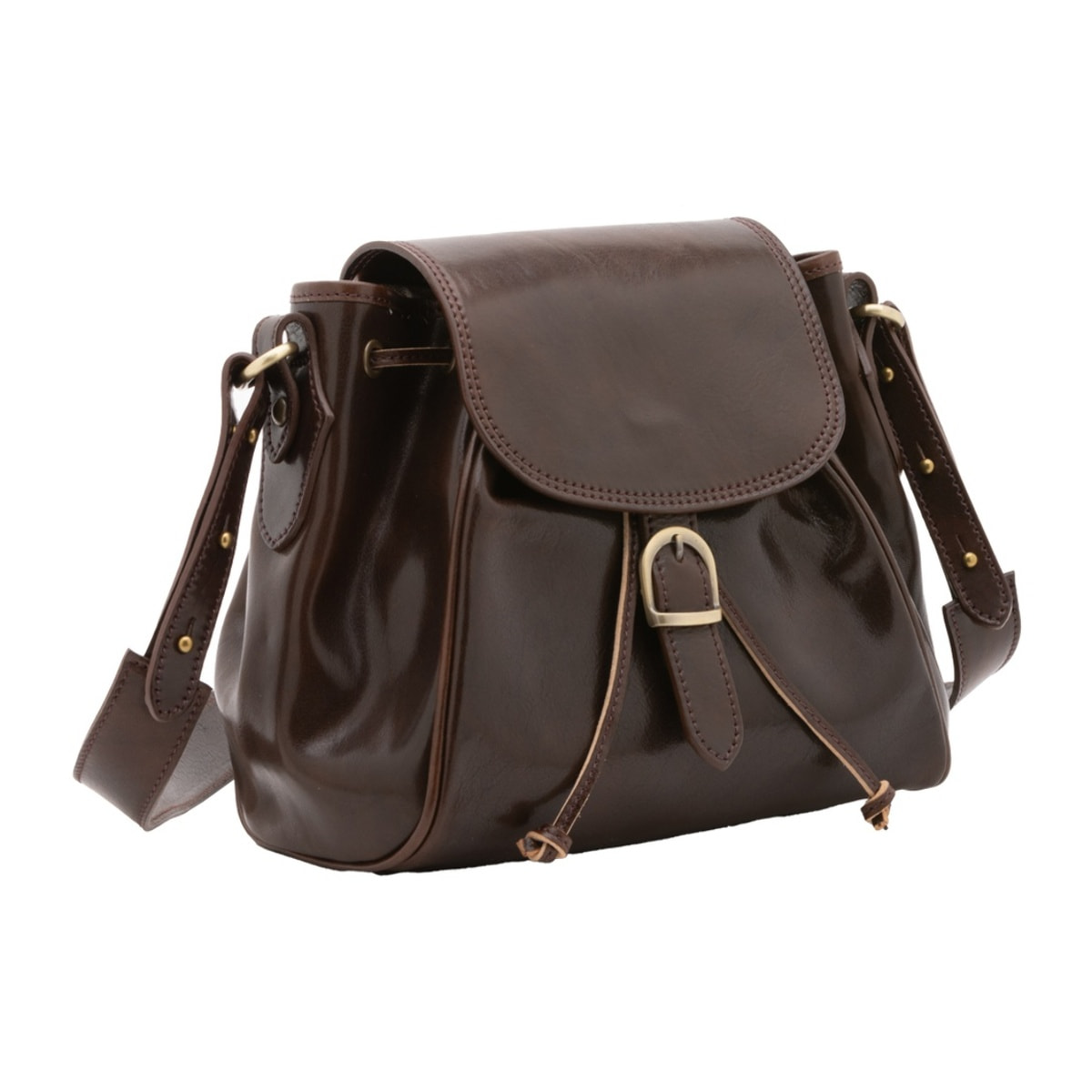 Borsa a secchiello da donna - Modello False - Vera pelle - 24.0 x 24.0 x 14.0 cm