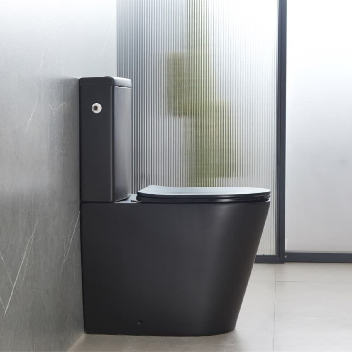 Brevis WC à poser sans bride + abattant softclose, noir mat (SATBRE031RREXVPBKM)