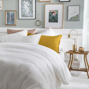 Housse de couette unie en gaze de coton, TENDRESSE, Blanc