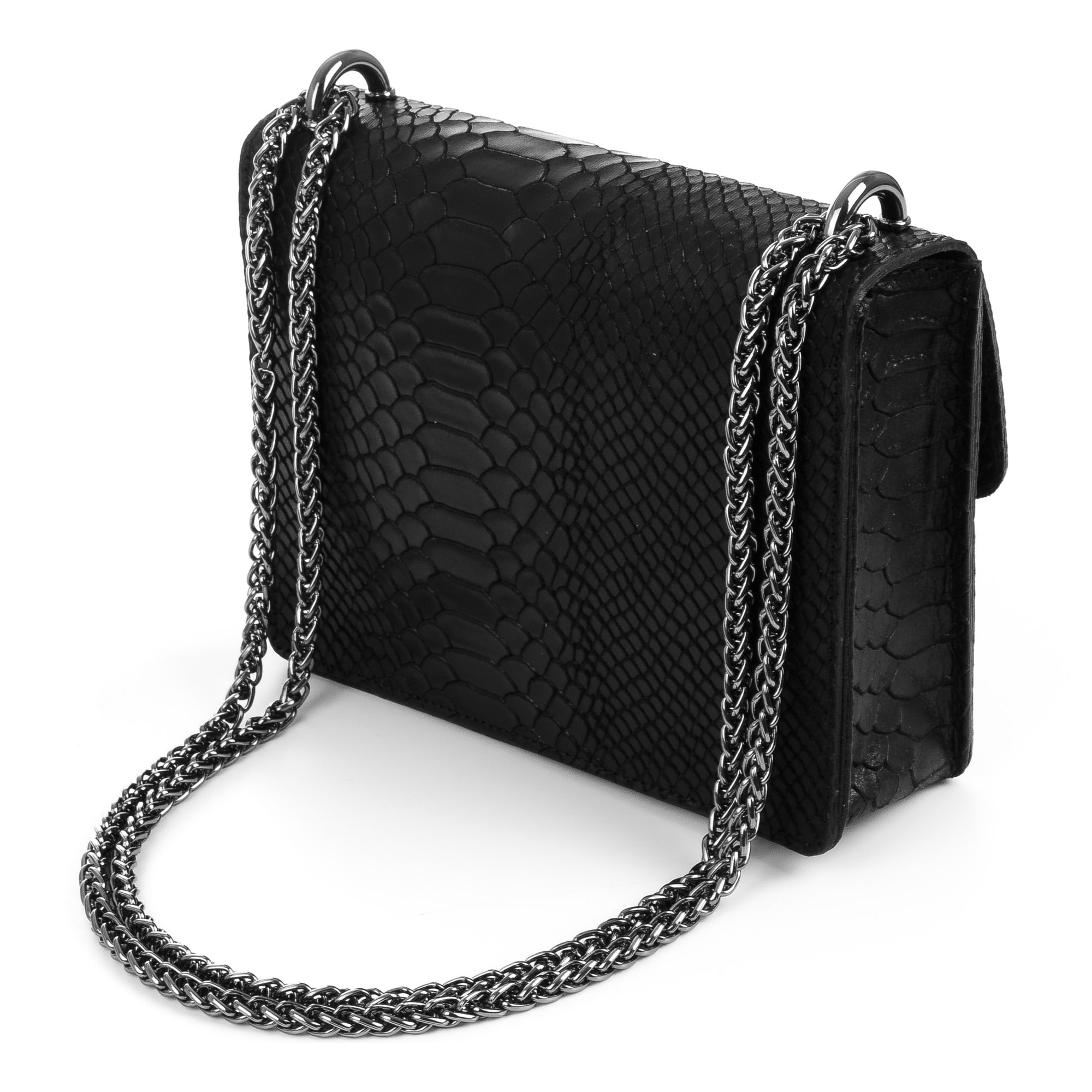 Lorenza Bolso de mano Mujer.Piel auténtica Gamuza Grabado Serpiente