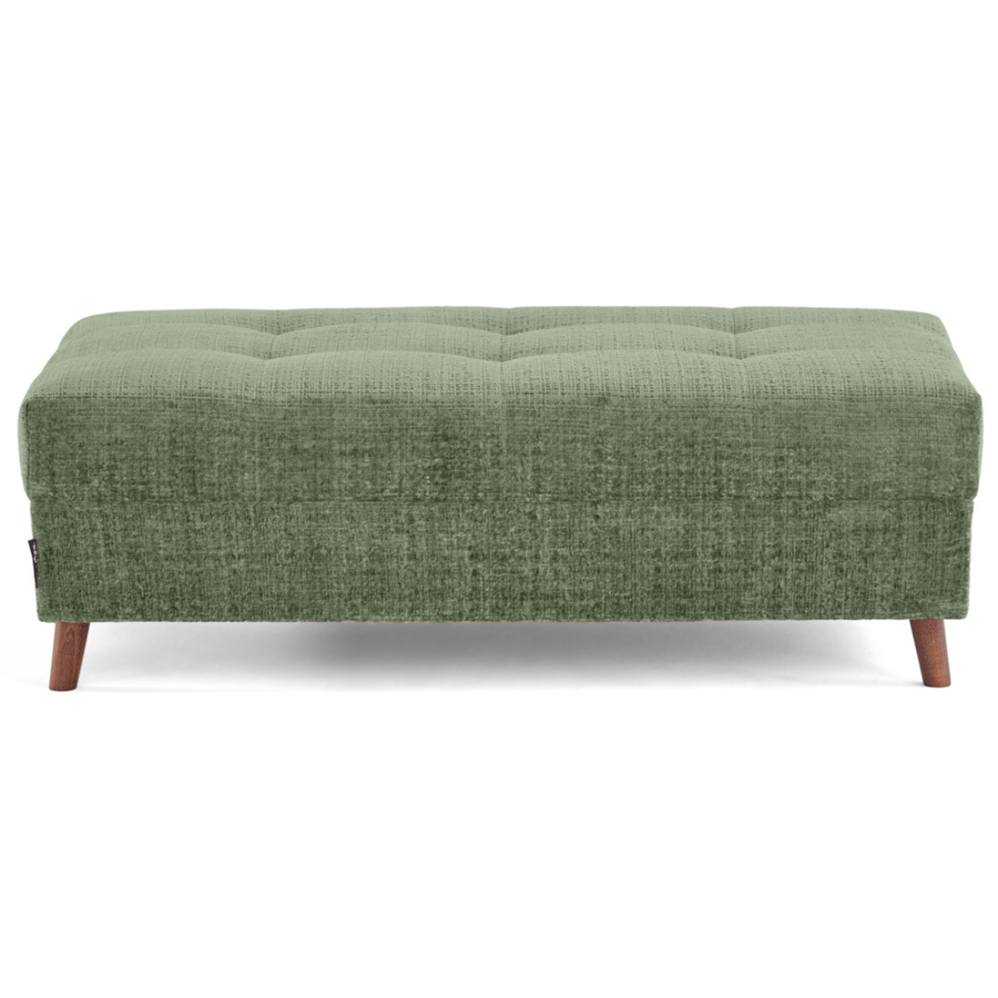 Rune - pouf en velours texturé - Vert sauge