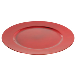 Assiette de présentation "Colorama de Noël" D33cm rouge