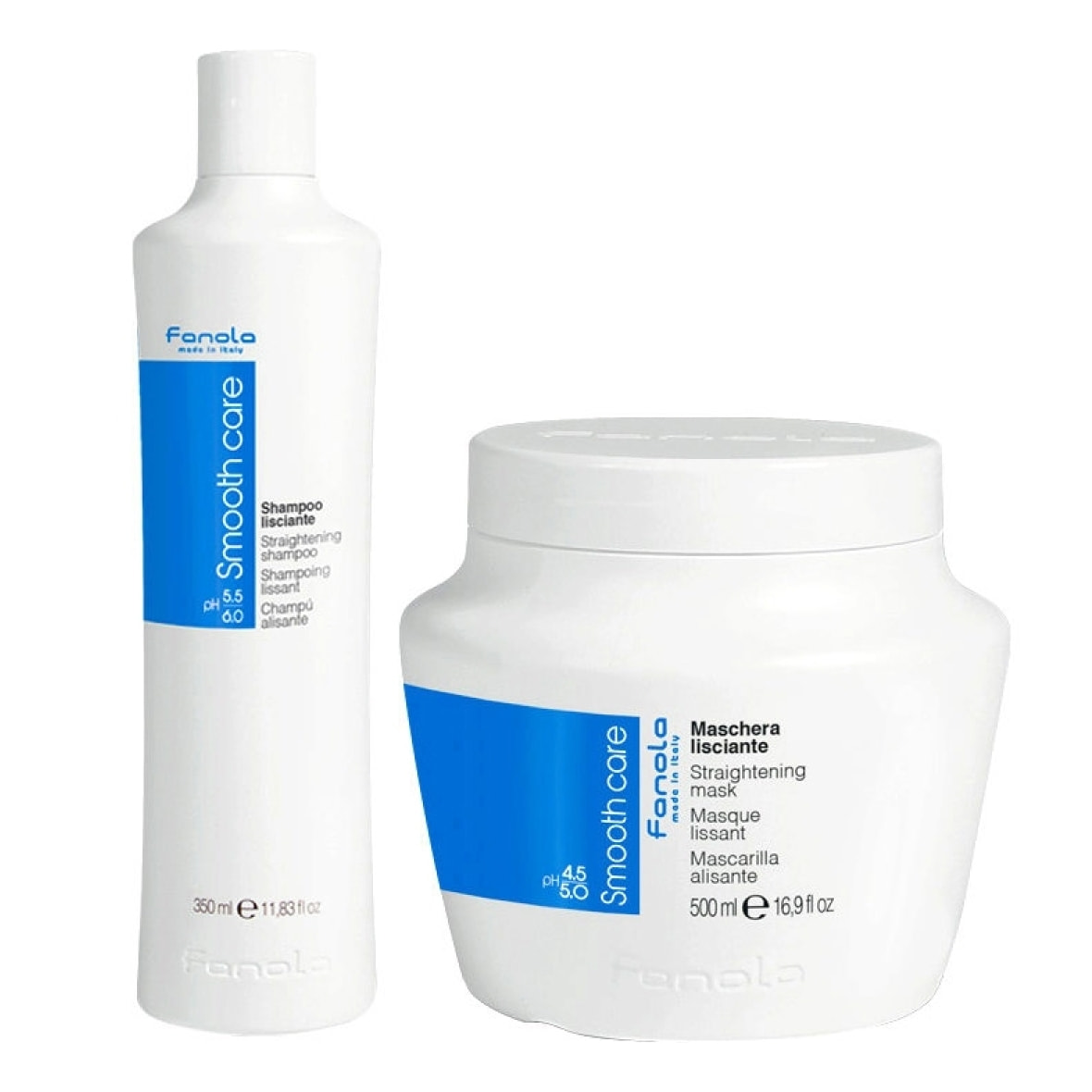 FANOLA Kit Shampoo Lisciante 350ml + Maschera Lisciante 500ml