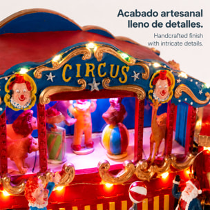 Camión circo navideño con luces led, movimiento y música, usb o pilas 39x15,5x18,5 cm
