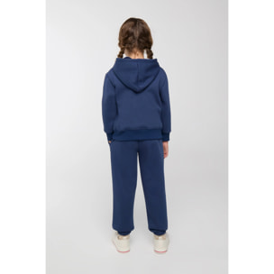 Chándal deportivo de niña afelpado sudadera y jogger marino