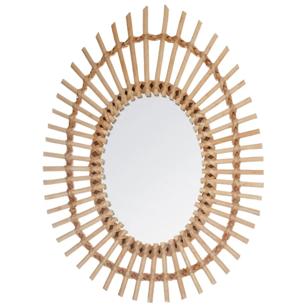 Miroir ovale rotin 43x58cm