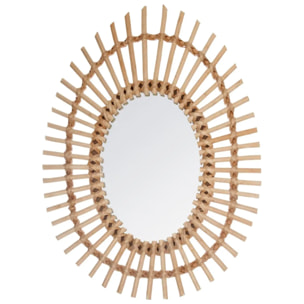 Miroir ovale rotin 43x58cm