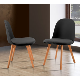 Oresteluchetta Set 4 Sedie TELLA WOOD BLACK