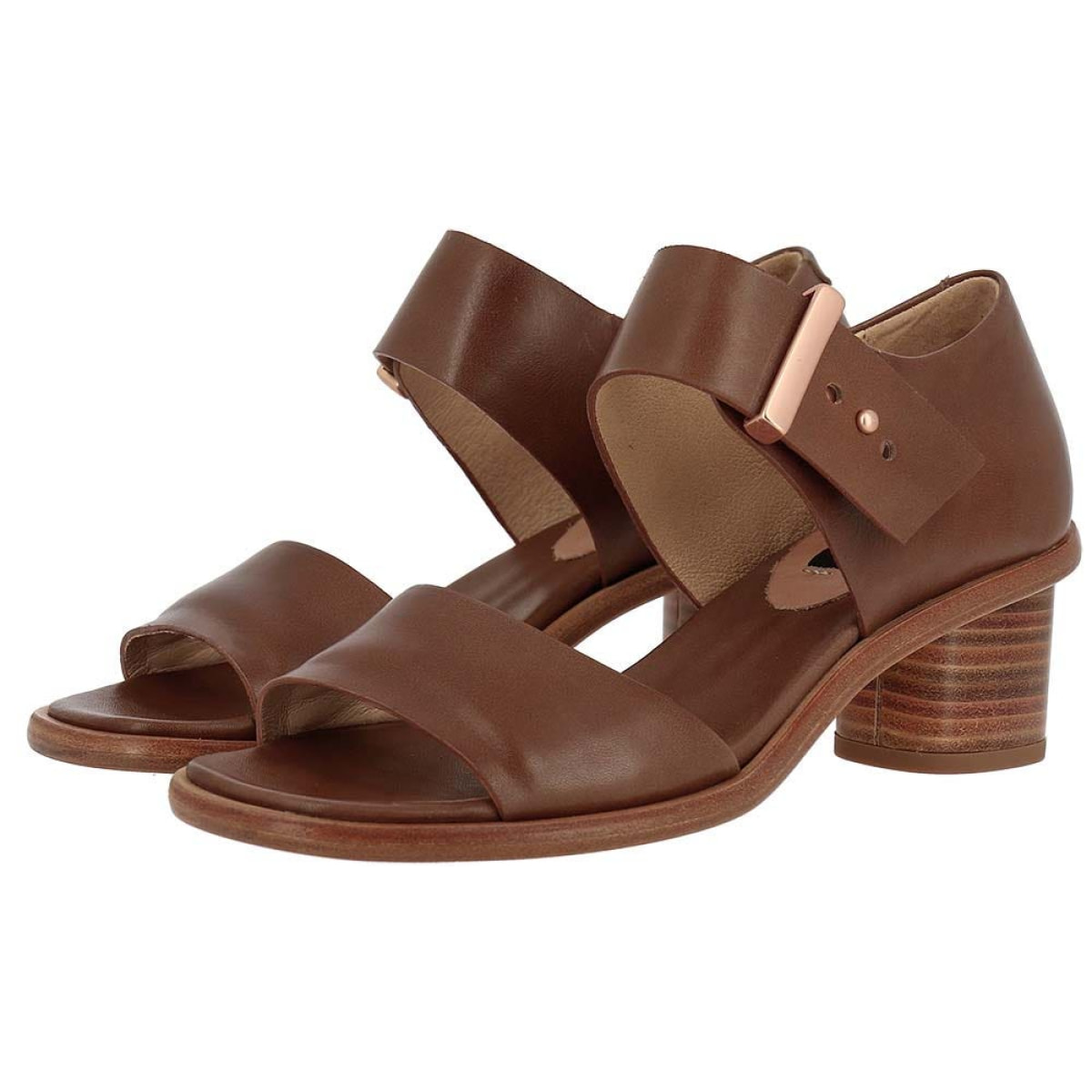 Sandalias con tacón S970 RESTORED SKIN CUERO / TINTILLA color Cuero