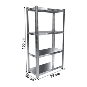 2 Scaffali In Metallo Scaffale Alta Portata Con 4 Ripiani Regolabili Ideale Per Garage Officina Cantina Capannone Magazzino Design Modulare 150 cm