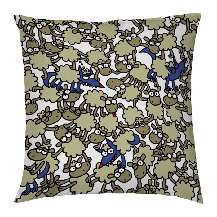 2 Fundas de cojín deco 65x65 cm ESCONDIDO GRIS - 100% algodón -
