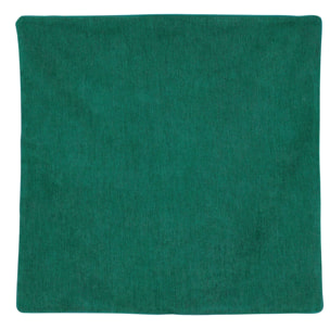 Housse de coussin passepoilée  - Effet velours - Vert emeraude