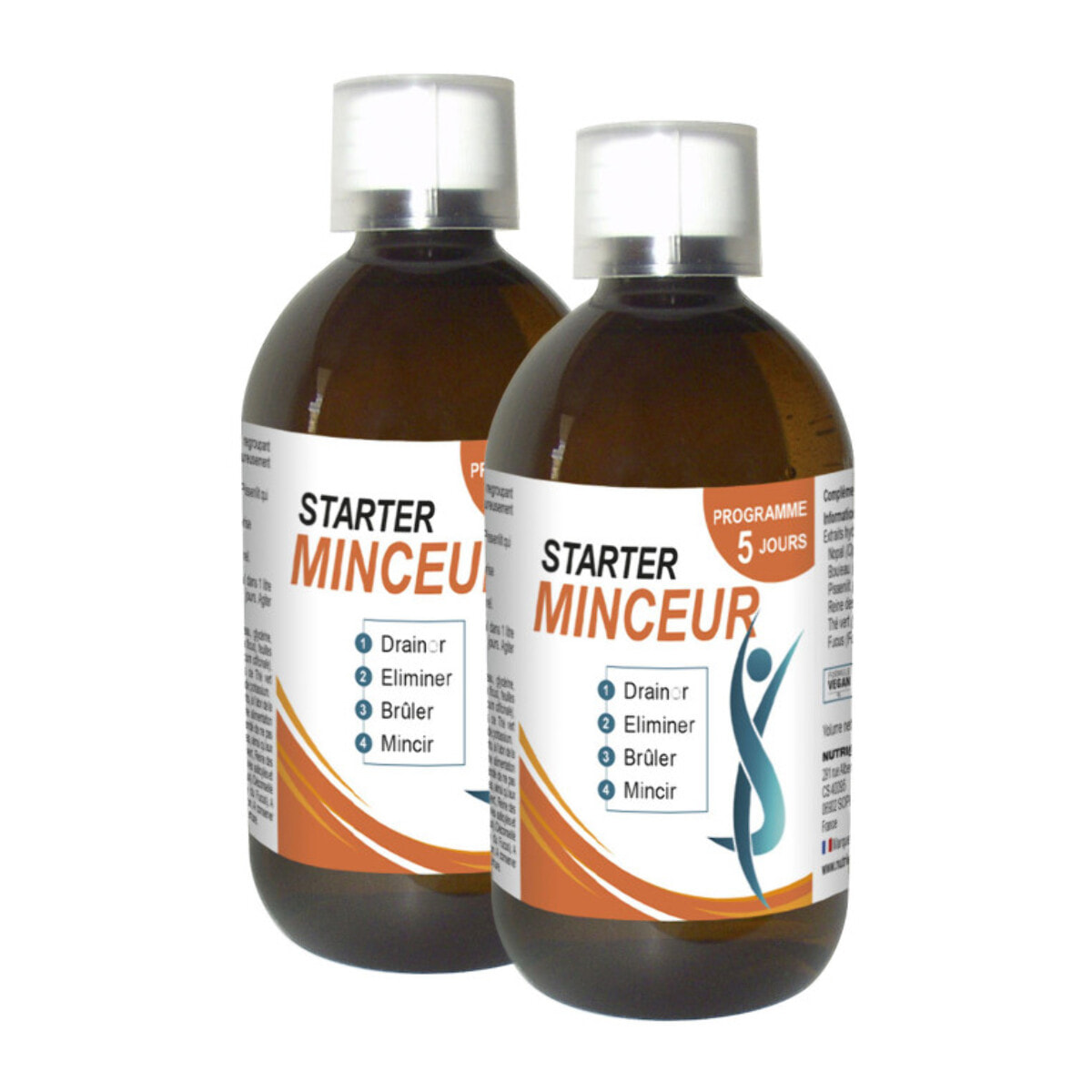 EFFINESS - Starter Minceur - Active l'élimination et l'amincissement - Détoxifie l'organisme - 13 extraits de plantes - Cure 5 jours - Flacon de 250ml - Lot de 2