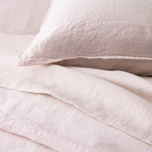 Drap housse uni en lin lavé, Made in France, NOUVELLE VAGUE , Rose Aube