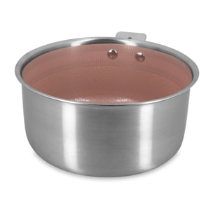 Casserole 20cm en acier inoxydable rose AGLAE