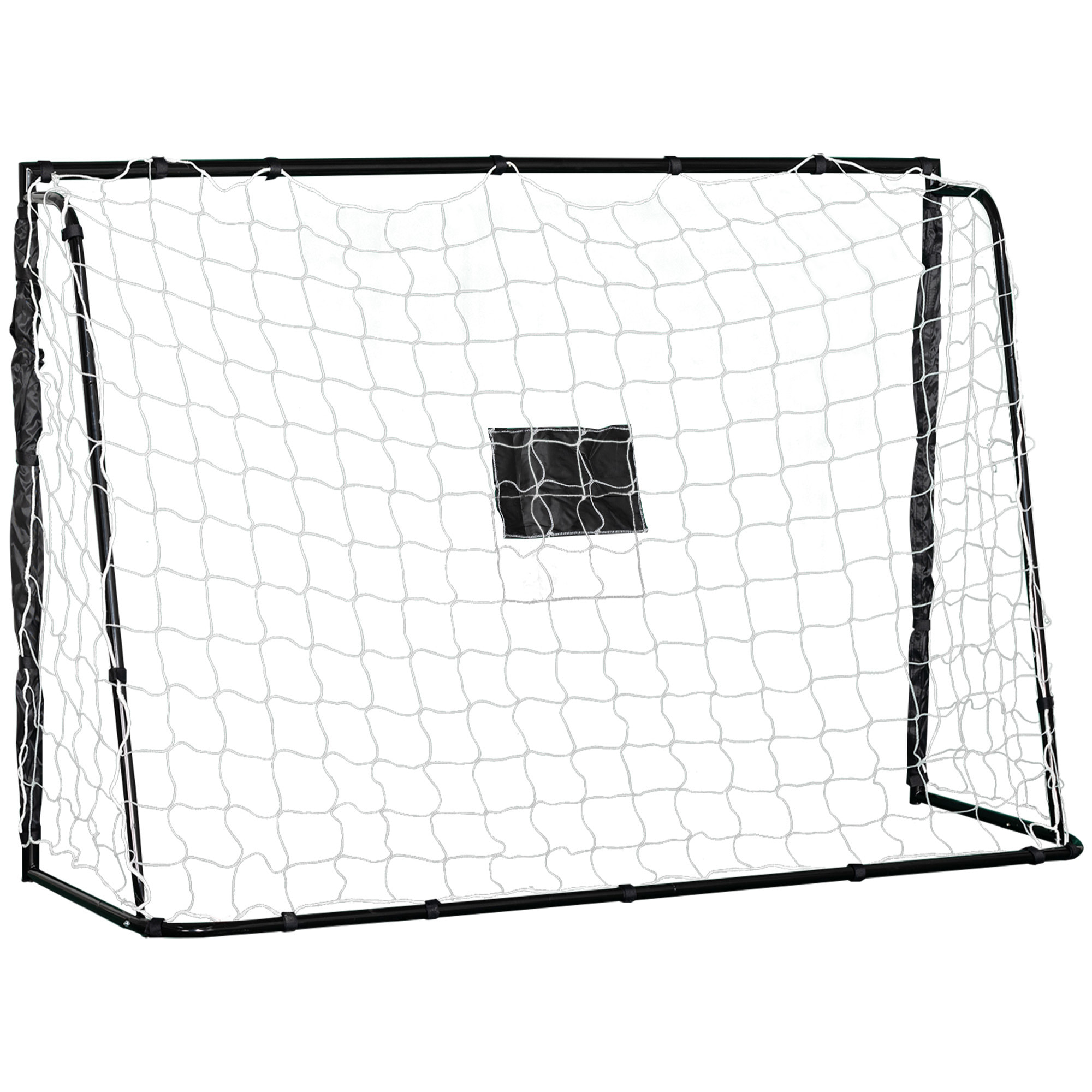 But de football - cage de foot - but futsal dim. 186L x 62l x 123H cm - châssis métal filet PE - piquets & outil inclus - noir