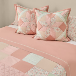 Colcha de algodón acolchada patchwork Crepatcol color rosa 100% Algodón