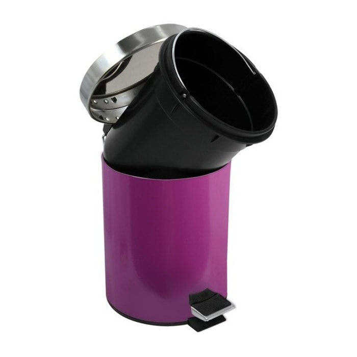 Poubelle à pédale Inox 3L Violet MSV